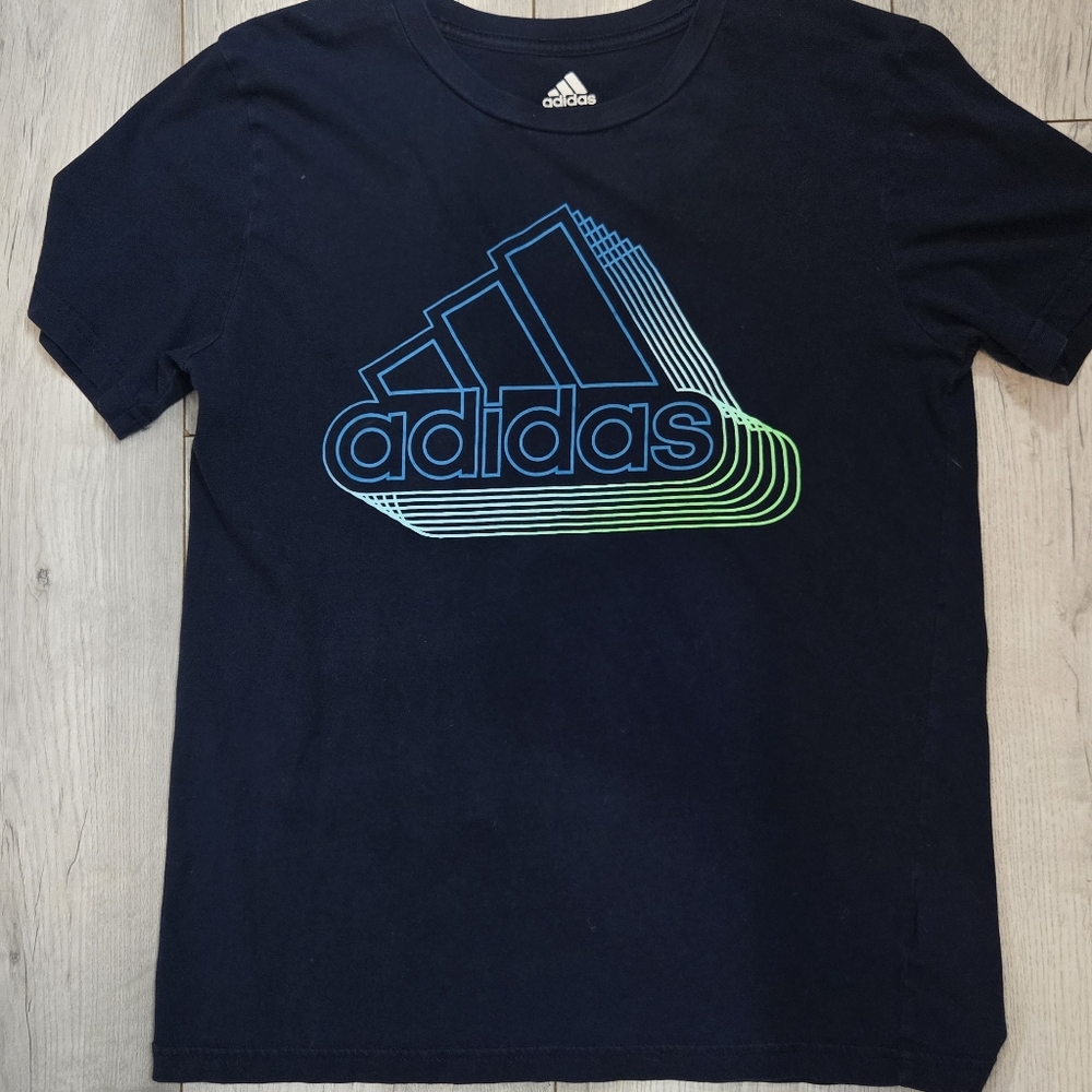 Adidas Dark Blue Shirt with Gradient Logo